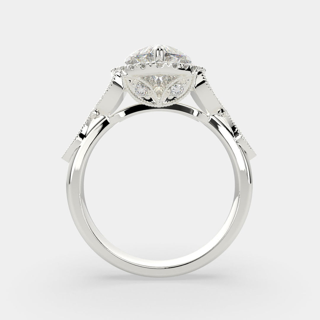 Ada Heart Cut Halo Pave Engagement Ring Setting - Nivetta