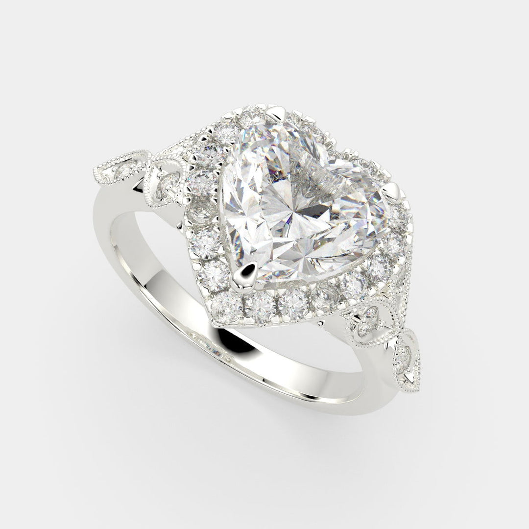 Ada Heart Cut Halo Pave Engagement Ring Setting - Nivetta