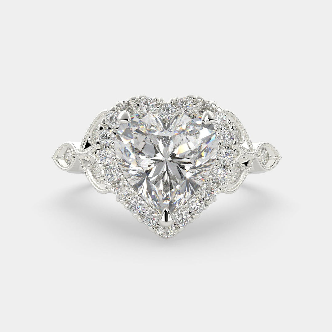 Ada Heart Cut Halo Pave Engagement Ring Setting - Nivetta