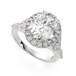Load image into Gallery viewer, Ada Oval Cut Halo Pave Engagement Ring Setting - Nivetta
