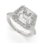 Load image into Gallery viewer, Ada Princess Cut Halo Pave Engagement Ring Setting - Nivetta
