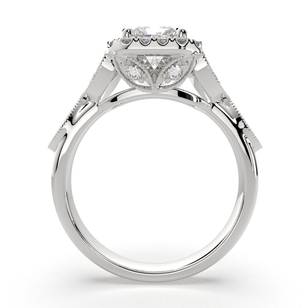 Ada Radiant Cut Halo Pave Engagement Ring Setting - Nivetta