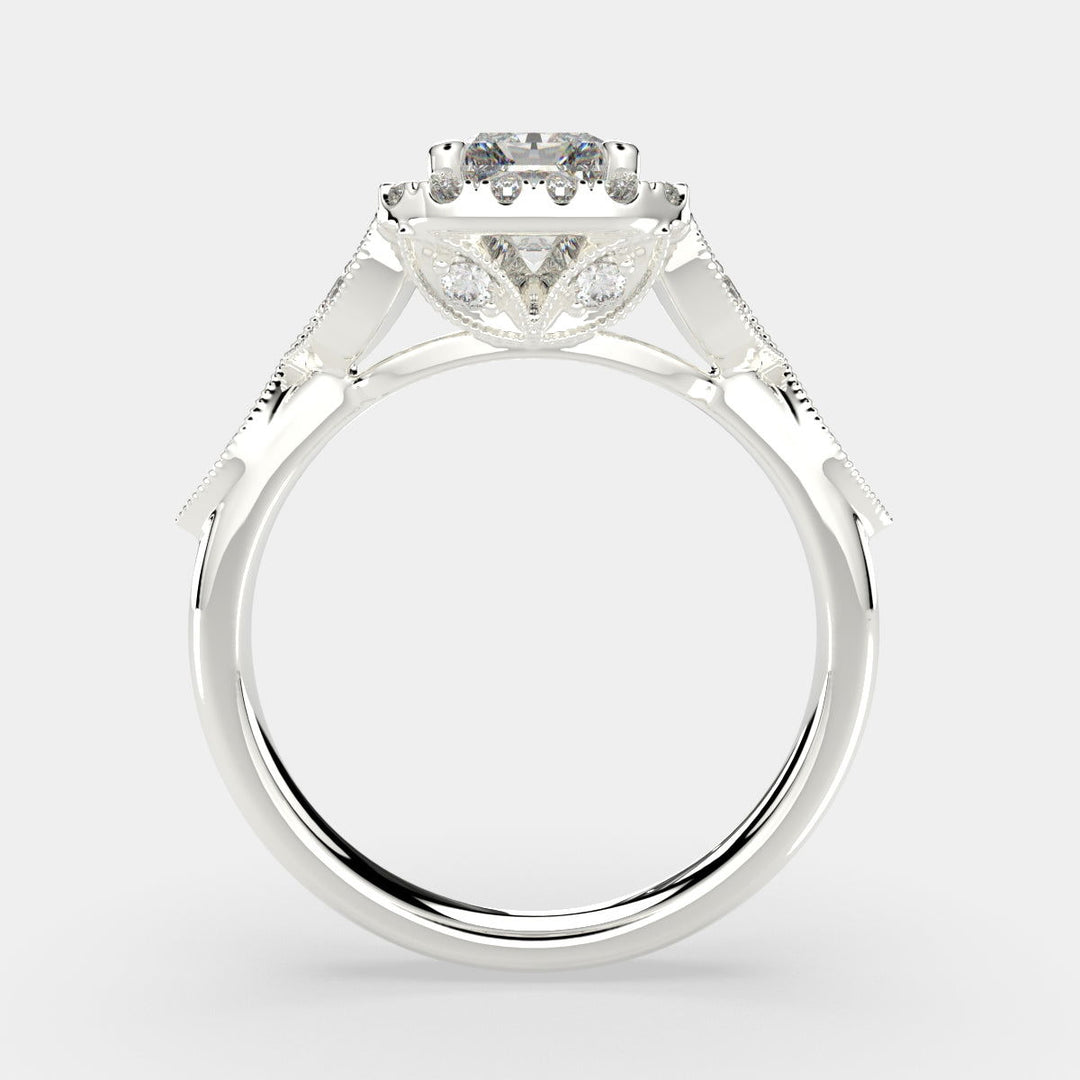 Ada Radiant Cut Halo Pave Engagement Ring Setting - Nivetta