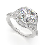 Load image into Gallery viewer, Ada Round Cut Halo Pave Engagement Ring Setting - Nivetta
