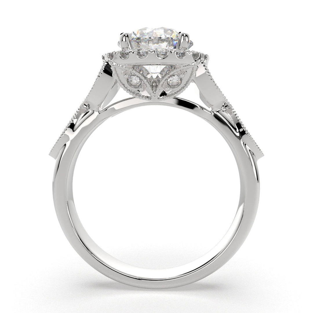 Ada Round Cut Halo Pave Engagement Ring Setting - Nivetta