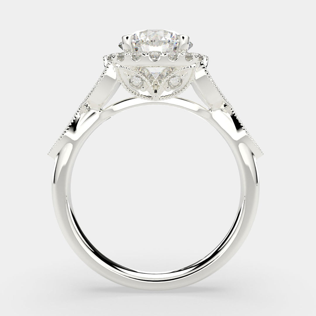 Ada Round Cut Halo Pave Engagement Ring Setting - Nivetta