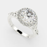 Load image into Gallery viewer, Ada Round Cut Halo Pave Engagement Ring Setting - Nivetta
