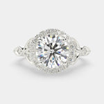 Load image into Gallery viewer, Ada Round Cut Halo Pave Engagement Ring Setting - Nivetta
