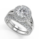 Load image into Gallery viewer, Addisyn Double Prong Split Shank Halo Round Cut Ring - Nivetta - Nivetta
