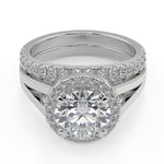 Load image into Gallery viewer, Addisyn Double Prong Split Shank Halo Round Cut Ring - Nivetta - Nivetta
