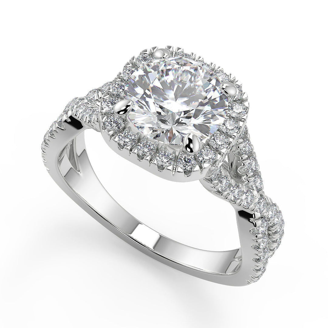 Adriana Micro Pave Halo Infinity Round Cut Engagement Ring - Nivetta