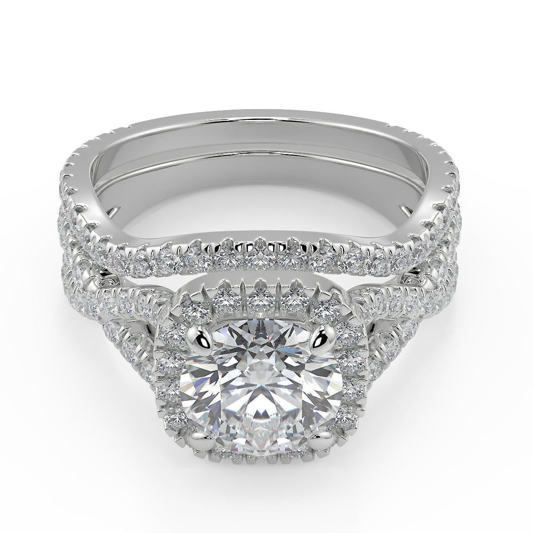 Adriana Micro Pave Halo Infinity Round Cut Engagement Ring - Nivetta