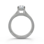 Load image into Gallery viewer, Akira Micro Pave Double Prong 3 Sided Round Cut Diamond Ring - Nivetta
