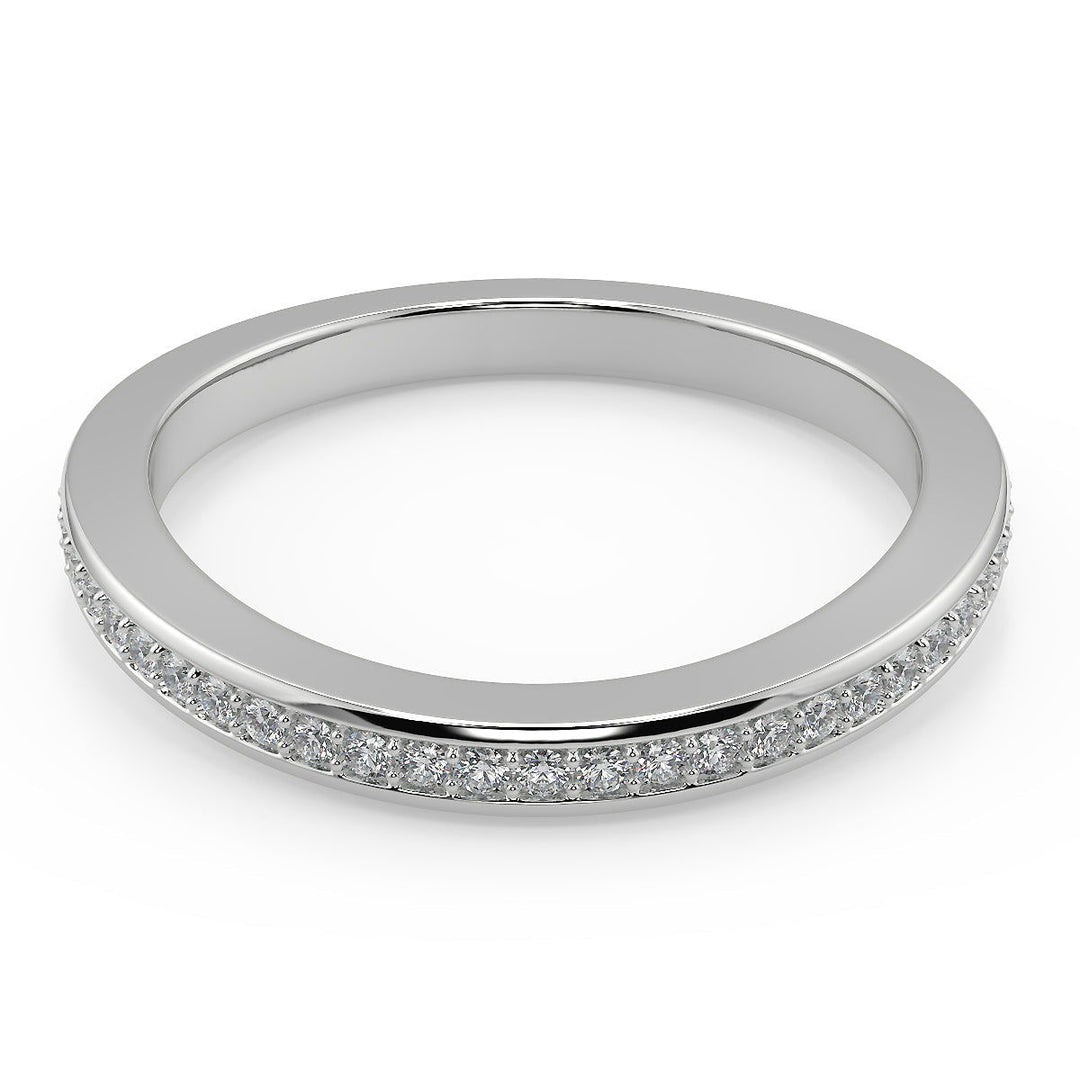 Akira Micro Pave Double Prong 3 Sided Round Cut Diamond Ring - Nivetta