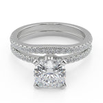 Load image into Gallery viewer, Alannah Petite Micro Pave Cushion Cut Diamond Engagement Ring - Nivetta
