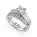 Load image into Gallery viewer, Alejandra Cathedral Solitaire Princess Cut Diamond Engagement Ring - Nivetta
