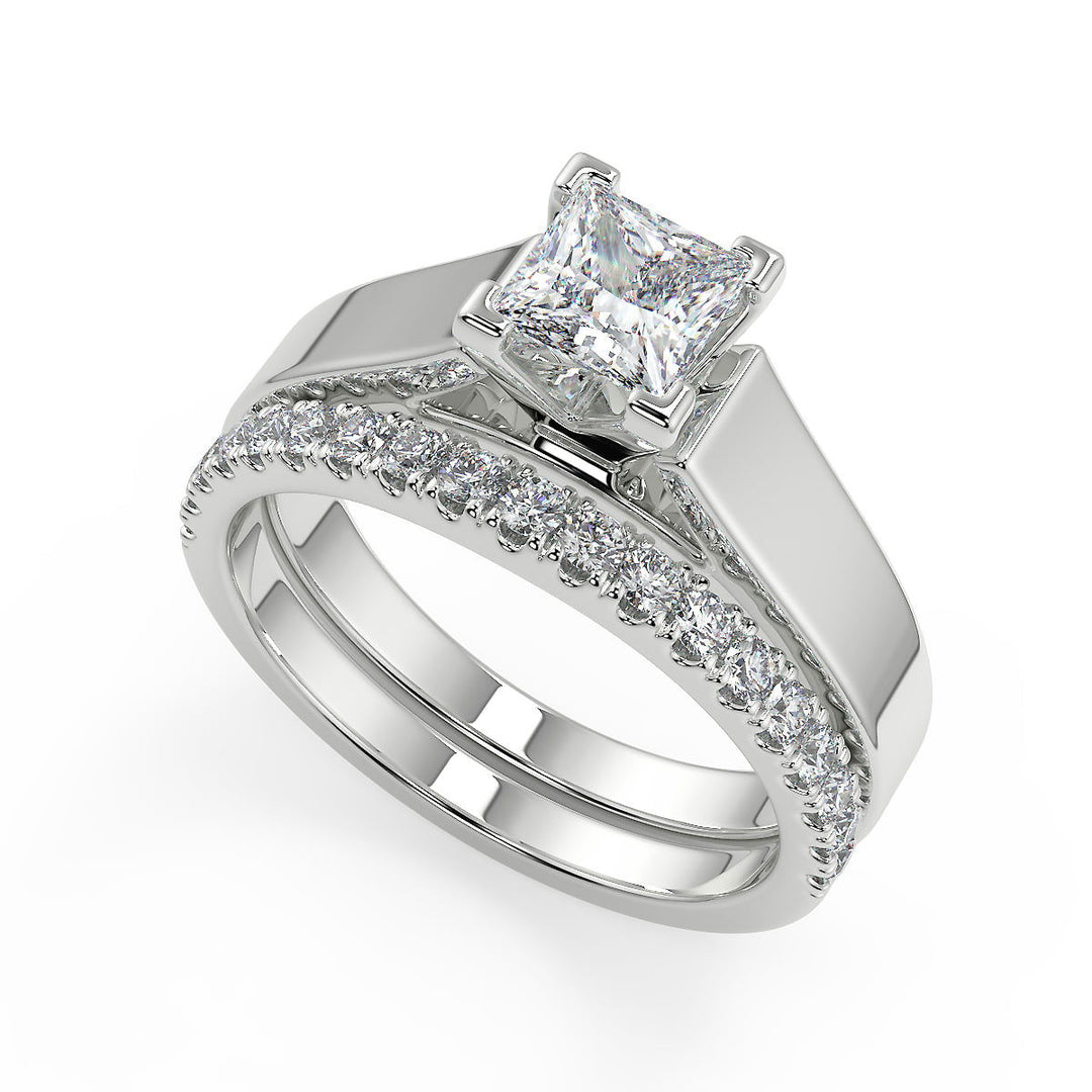 Alejandra Cathedral Solitaire Princess Cut Diamond Engagement Ring - Nivetta