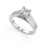 Load image into Gallery viewer, Alejandra Cathedral Solitaire Princess Cut Diamond Engagement Ring - Nivetta
