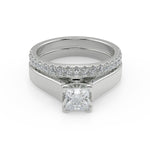 Load image into Gallery viewer, Alejandra Cathedral Solitaire Princess Cut Diamond Engagement Ring - Nivetta
