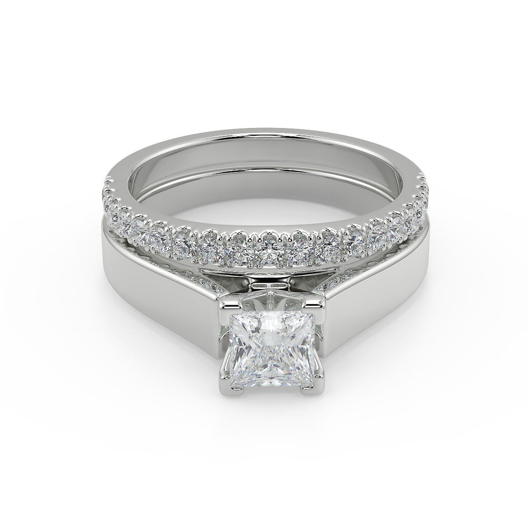 Alejandra Cathedral Solitaire Princess Cut Diamond Engagement Ring - Nivetta