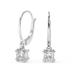 Load image into Gallery viewer, Alexia Princess Cut Double Prong Earrings Leverback - Nivetta
