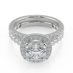 Load image into Gallery viewer, Alexus Halo Rope Twist Cushion Cut Diamond Engagement Ring - Nivetta
