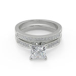 Load image into Gallery viewer, Alia Four Prong Milgrain Princess Cut Diamond Engagement Ring - Nivetta
