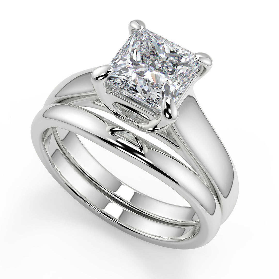 Aliana 4 Prong Claw Solitaire Princess Cut Diamond Engagement Ring - Nivetta