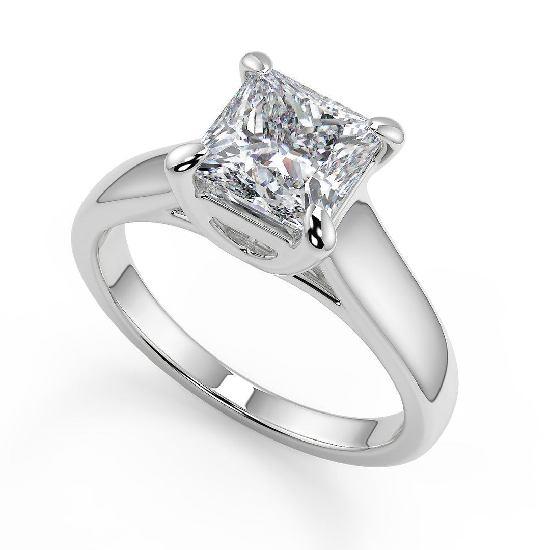 Aliana 4 Prong Claw Solitaire Princess Cut Diamond Engagement Ring - Nivetta