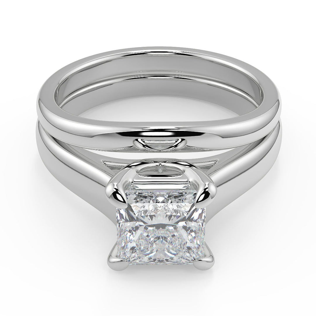 Aliana 4 Prong Claw Solitaire Princess Cut Diamond Engagement Ring - Nivetta