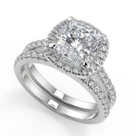 Load image into Gallery viewer, Alice Classic Pave Halo Cushion Cut Diamond Engagement Ring - Nivetta
