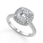 Load image into Gallery viewer, Alice Classic Pave Halo Cushion Cut Diamond Engagement Ring - Nivetta
