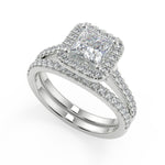 Load image into Gallery viewer, Allisson Halo Pave Princess Cut Diamond Engagement Ring - Nivetta
