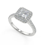 Load image into Gallery viewer, Allisson Halo Pave Princess Cut Diamond Engagement Ring - Nivetta
