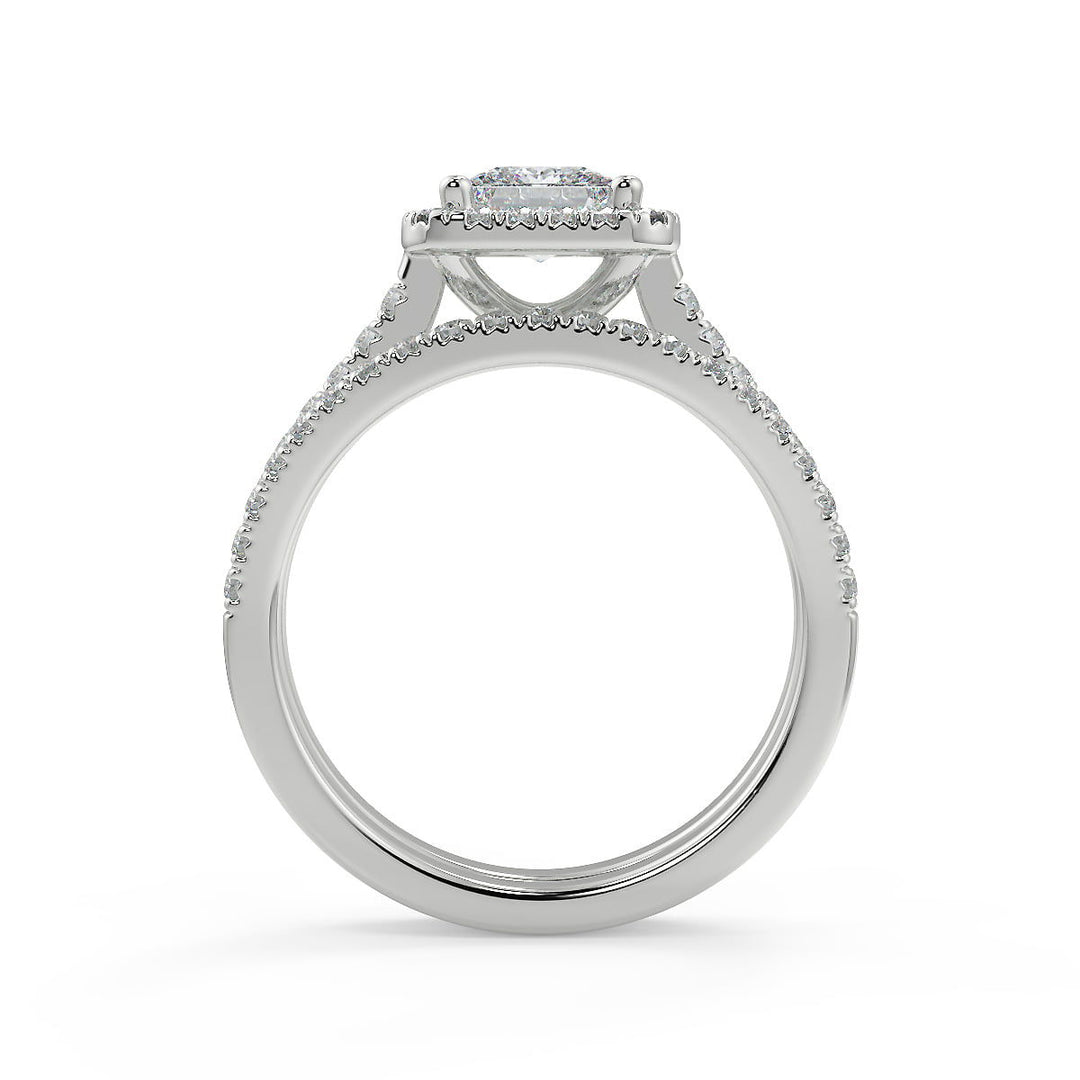 Allisson Halo Pave Princess Cut Diamond Engagement Ring - Nivetta