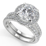 Load image into Gallery viewer, Alyssa Classic Pave Halo Round Cut Diamond Engagement Ring - Nivetta
