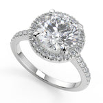 Load image into Gallery viewer, Alyssa Classic Pave Halo Round Cut Diamond Engagement Ring - Nivetta
