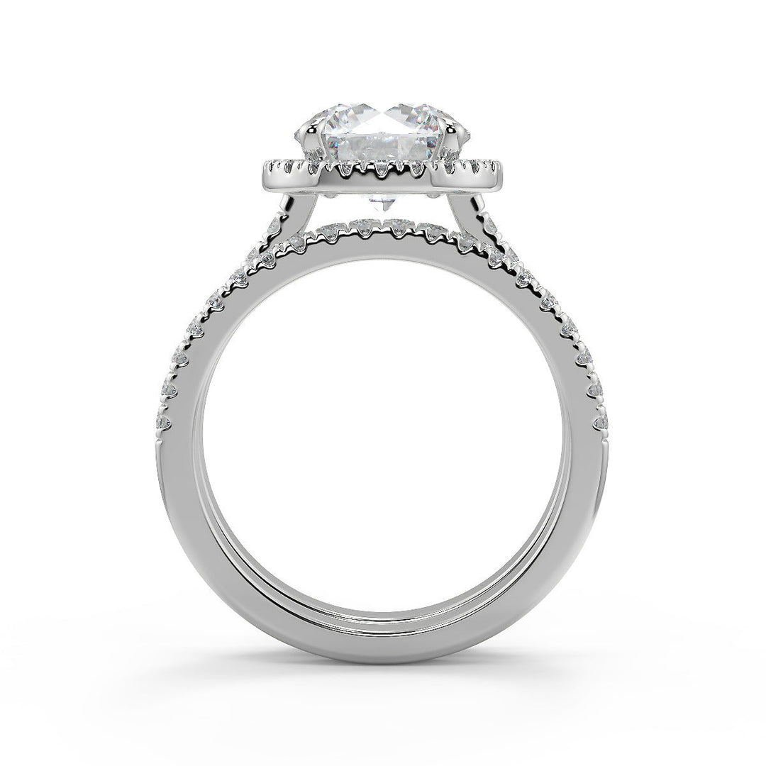 Alyssa Classic Pave Halo Round Cut Diamond Engagement Ring - Nivetta