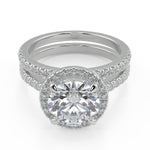 Load image into Gallery viewer, Alyssa Classic Pave Halo Round Cut Diamond Engagement Ring - Nivetta
