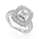 Load image into Gallery viewer, Amalia Emerald Cut Halo Pave Engagement Ring Setting - Nivetta
