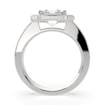 Load image into Gallery viewer, Amalia Emerald Cut Halo Pave Engagement Ring Setting - Nivetta

