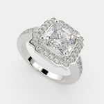 Load image into Gallery viewer, Amalia Emerald Cut Halo Pave Engagement Ring Setting - Nivetta
