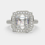Load image into Gallery viewer, Amalia Emerald Cut Halo Pave Engagement Ring Setting - Nivetta
