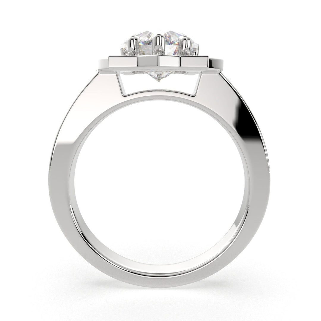 Amalia Heart Cut Halo Pave Engagement Ring Setting - Nivetta