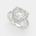 Load image into Gallery viewer, Amalia Heart Cut Halo Pave Engagement Ring Setting - Nivetta

