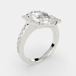 Load image into Gallery viewer, Amalia Marquise Cut Halo Pave Engagement Ring Setting - Nivetta
