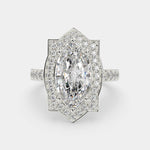 Load image into Gallery viewer, Amalia Marquise Cut Halo Pave Engagement Ring Setting - Nivetta
