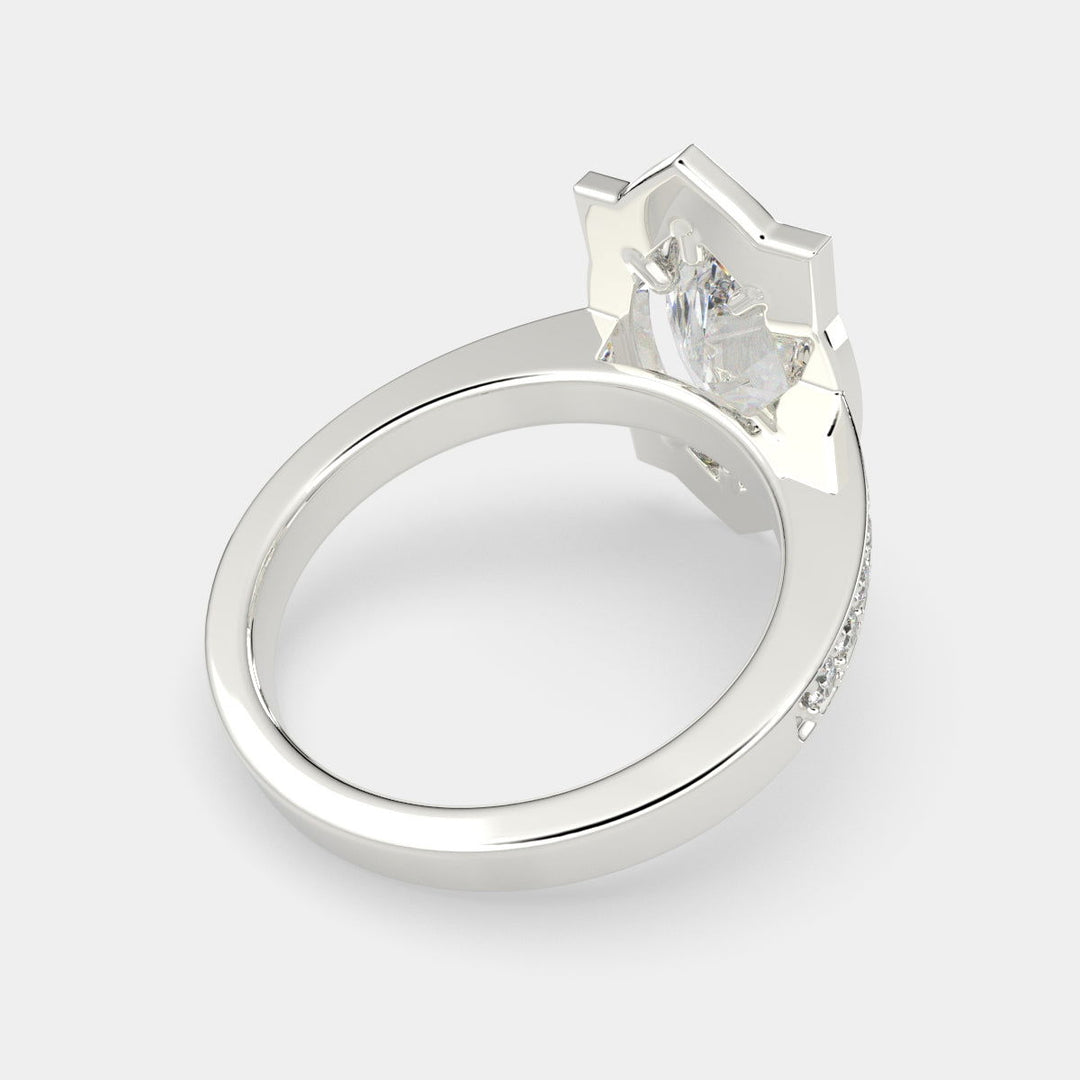 Amalia Marquise Cut Halo Pave Engagement Ring Setting - Nivetta