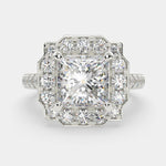 Load image into Gallery viewer, Amalia Princess Cut Halo Pave Engagement Ring Setting - Nivetta
