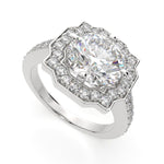Load image into Gallery viewer, Amalia Round Cut Halo Pave Engagement Ring Setting - Nivetta
